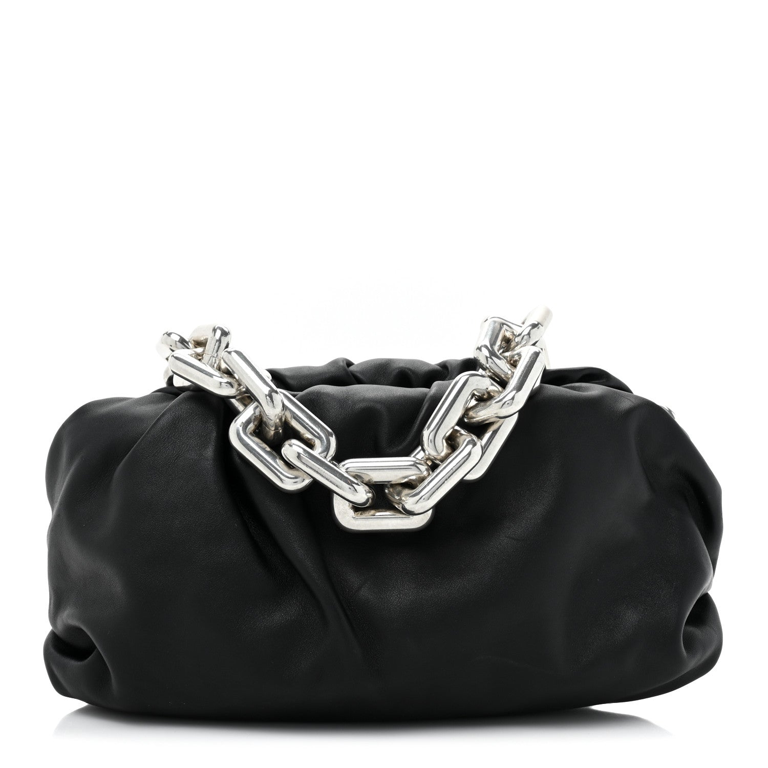 Bottega Veneta Calfskin The Pouch Chain Black 1 of 9