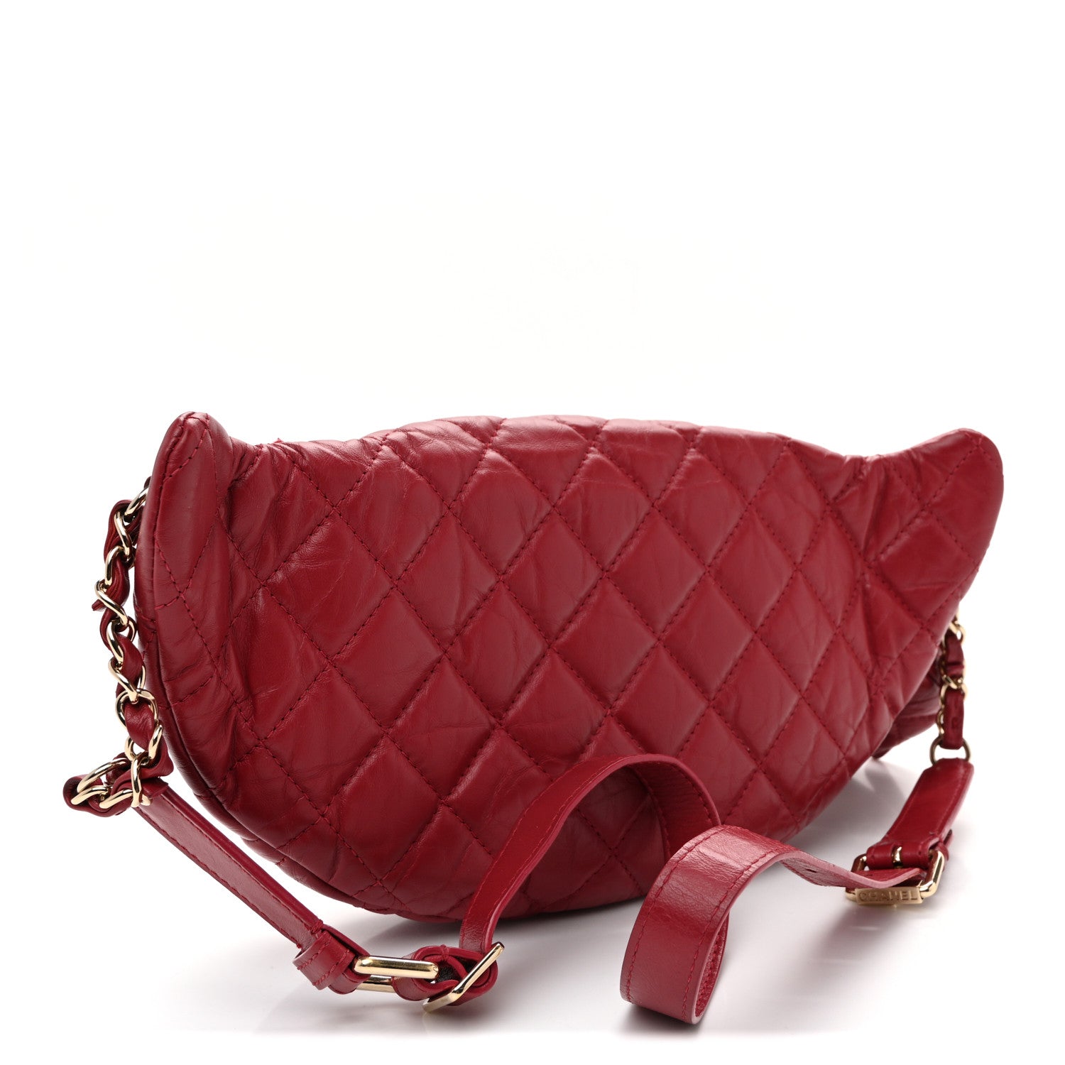 Chanel Aged Calfskin Quilted Waist Bag With Coin Purse  Red 3 of 12