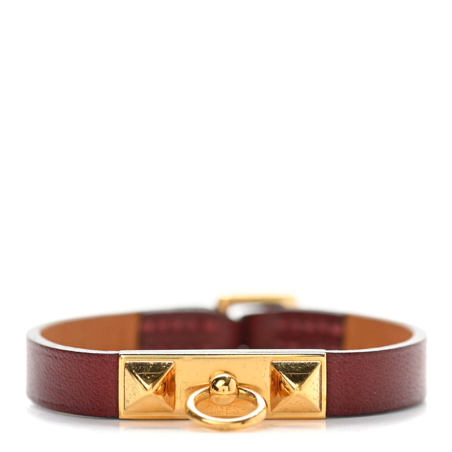 Hermes Tadelakt Micro Rivale Bracelet XS Rouge H 1 of 6