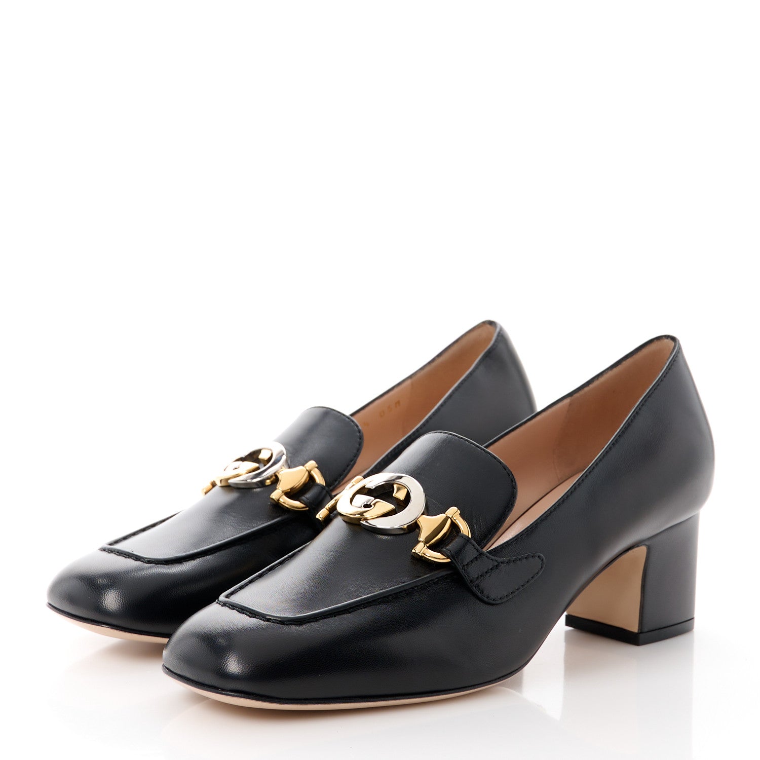 Gucci Malaga Kid Zumi Mid Heel Loafers 36.5 Black 3 of 9