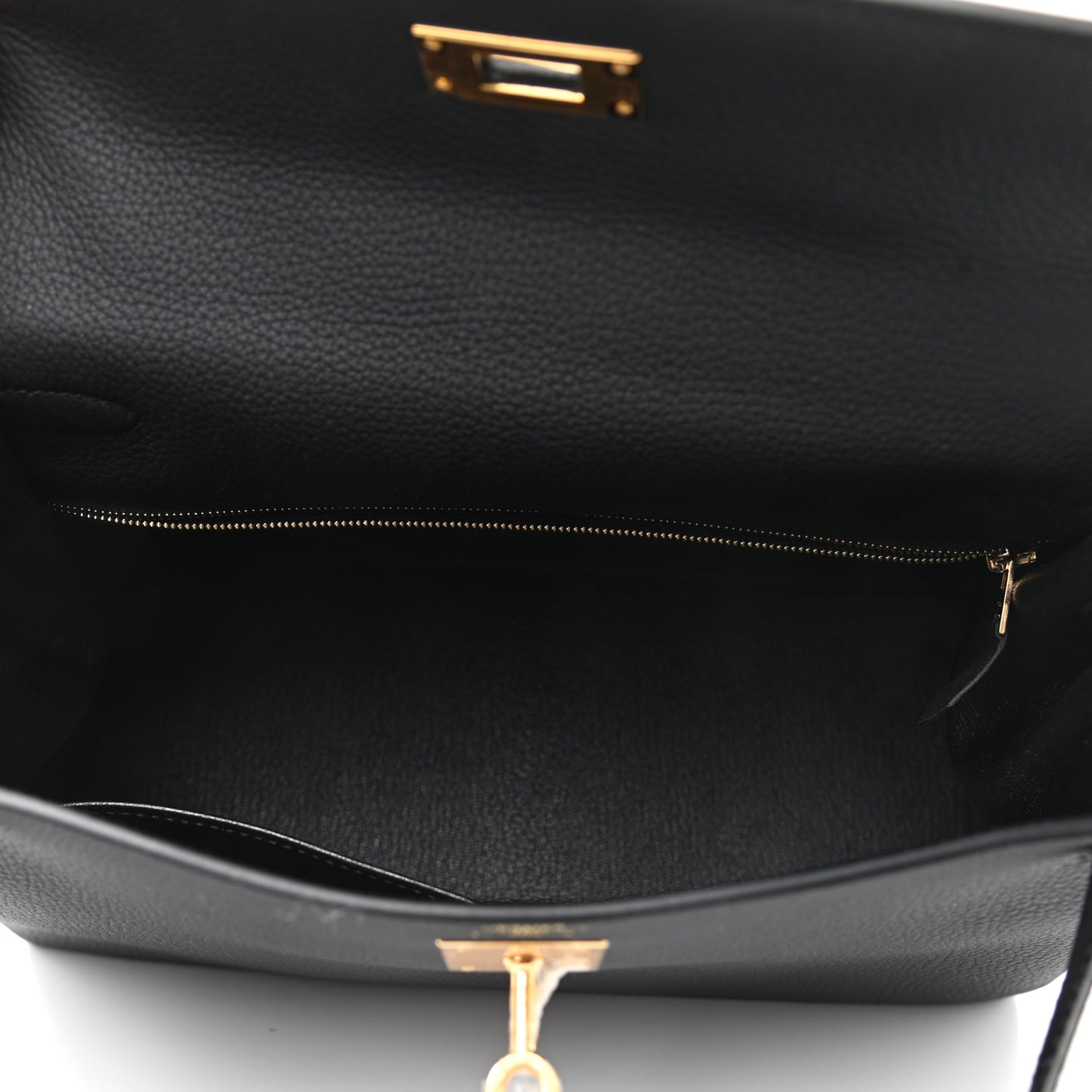 Togo Matte Porosus Crocodile Kelly Retourne Touch 28 Black
