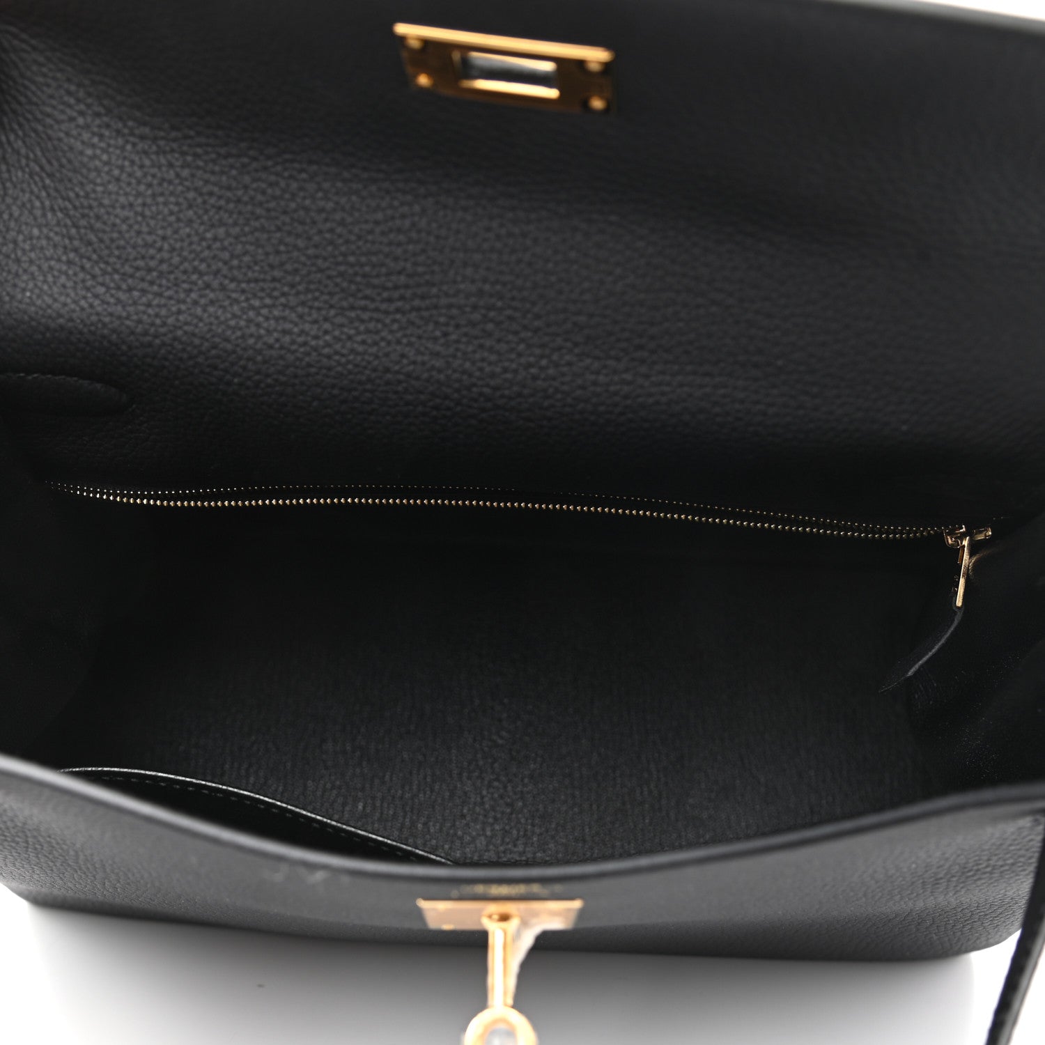 Hermes Togo Matte Porosus Crocodile Kelly Retourne Touch 28 Black 5 of 10