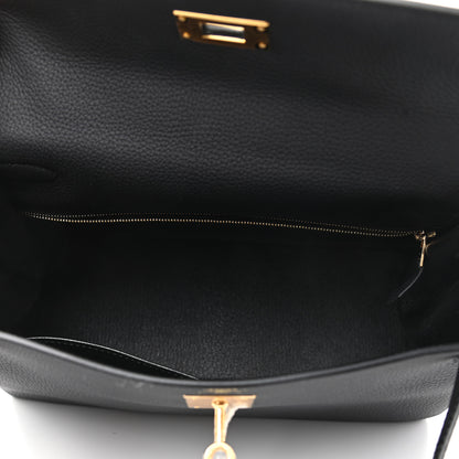 Hermes Togo Matte Porosus Crocodile Kelly Retourne Touch 28 Black 5 of 10