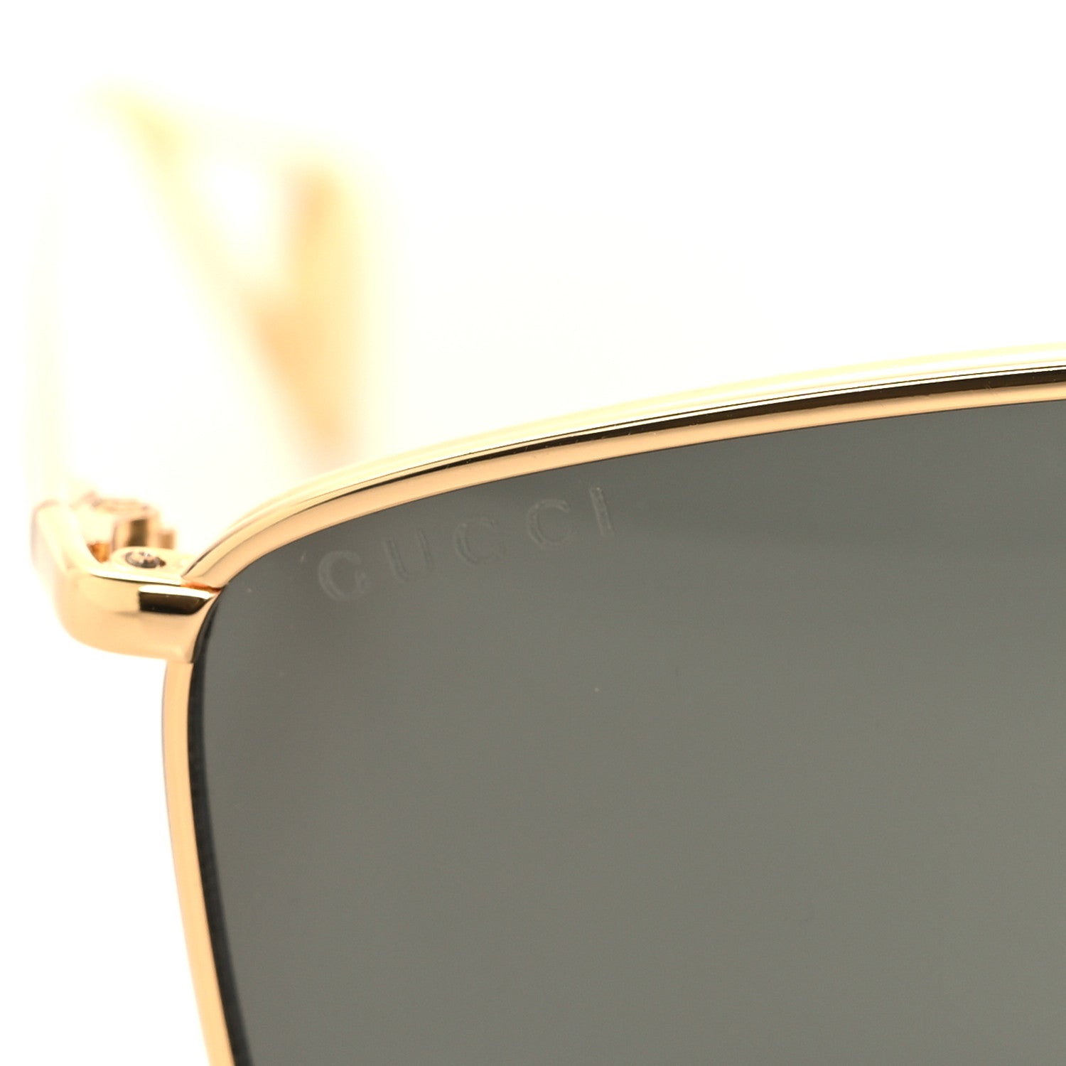 Gucci Square Frame GG0437SA Sunglasses Gold 7 of 8