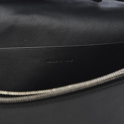 Celine Smooth Lambskin Frame Evening Chain Clutch Black White 7 of 8