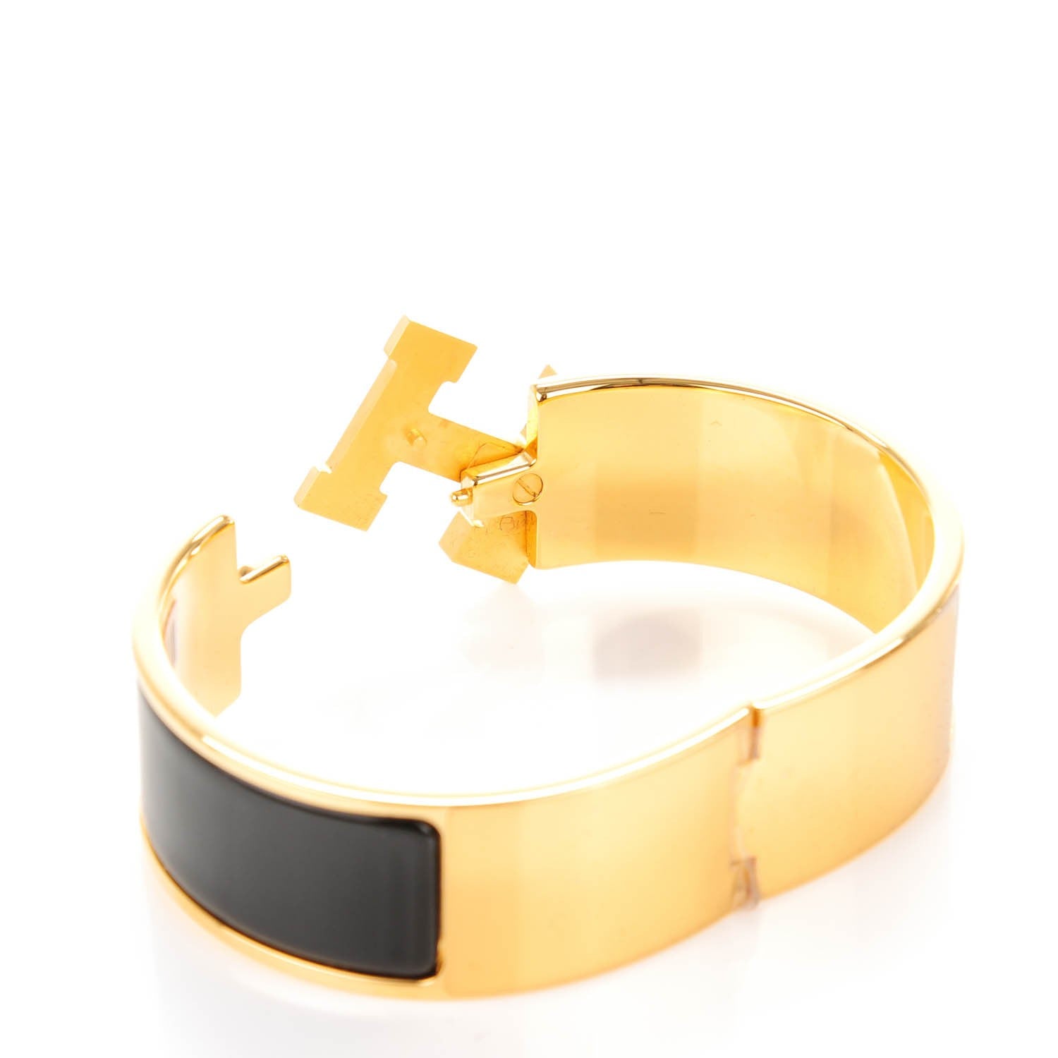 Hermes Enamel Wide Clic Clac H Bracelet GM Black 4 of 5