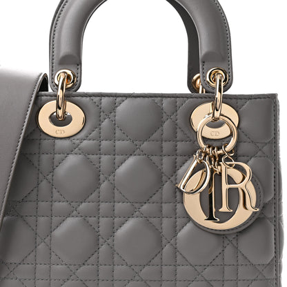 Christian Dior Lambskin Cannage Small My ABCDior Lady Dior Grey 8 of 11