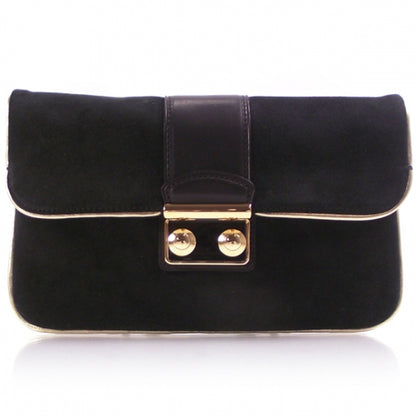 Louis Vuitton Suede SC Slim Clutch Coal 1 of 7