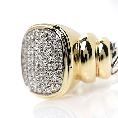 David Yurman Sterling Silver 18K Yellow Gold Diamond Noblesse Ring 52 6 7 of 7