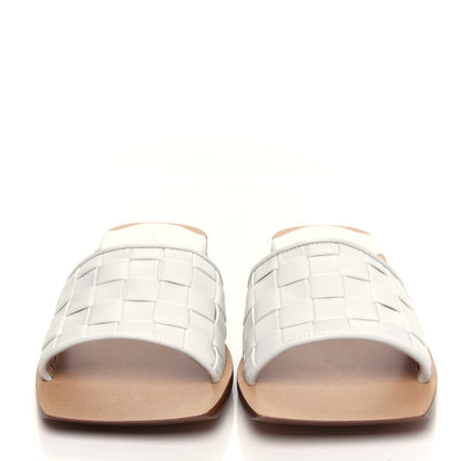 Bottega Veneta Nappa Intrecciato Squared Toe Flat Sandals 37.5 White 5 of 10