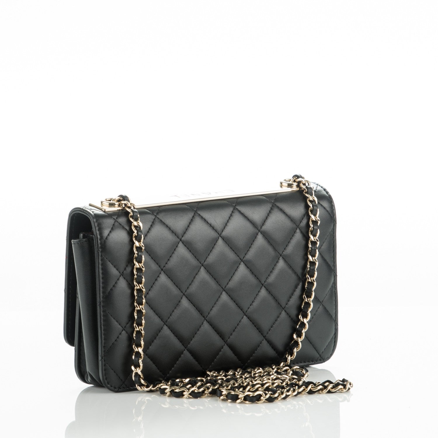 Chanel Lambskin Quilted Trendy CC Wallet On Chain WOC Black 3 of 10