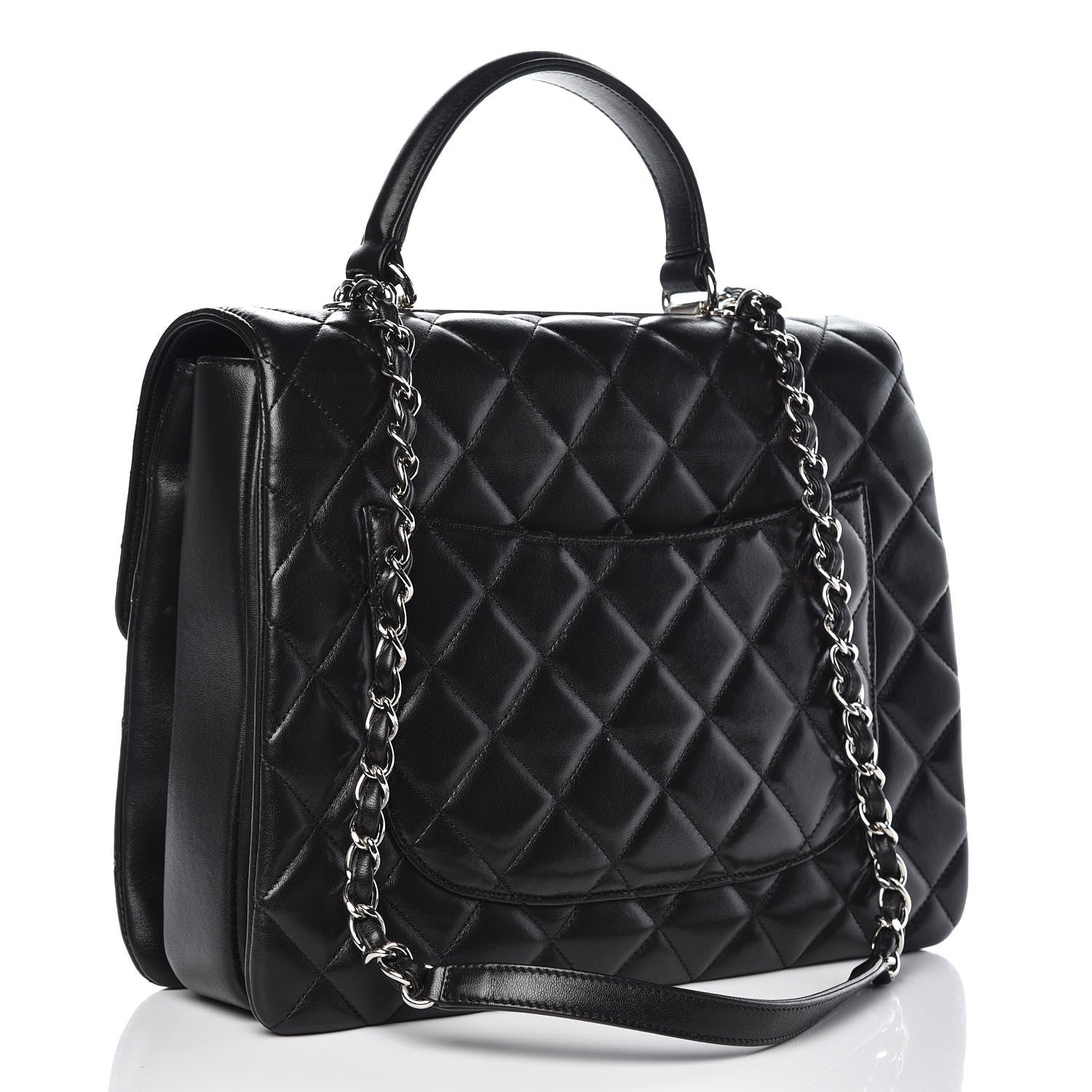 Chanel Lambskin Quilted Large Trendy CC Dual Handle Flap Bag Black 3 of 13
