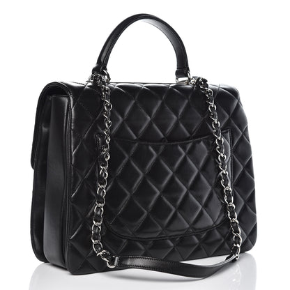 Chanel Lambskin Quilted Large Trendy CC Dual Handle Flap Bag Black 3 of 13