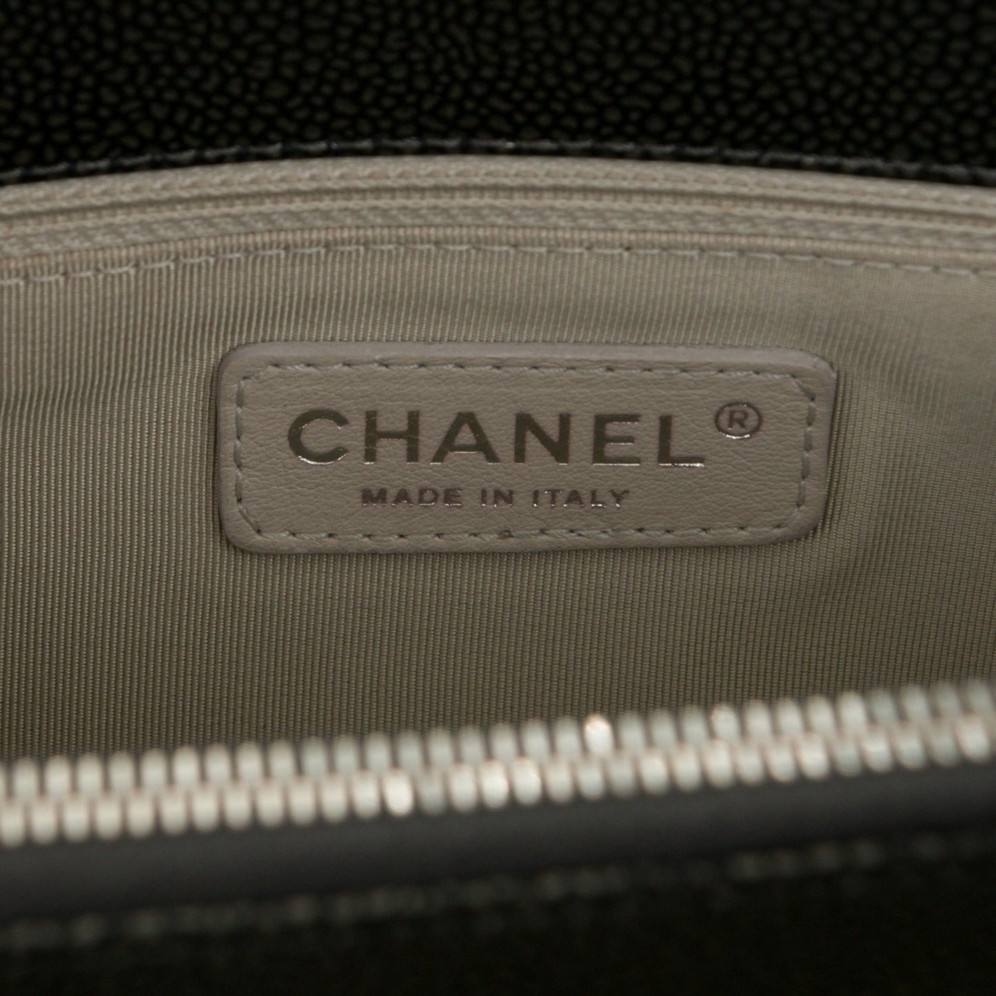 Caviar Quilted Timeless CC Tote Dark Silver