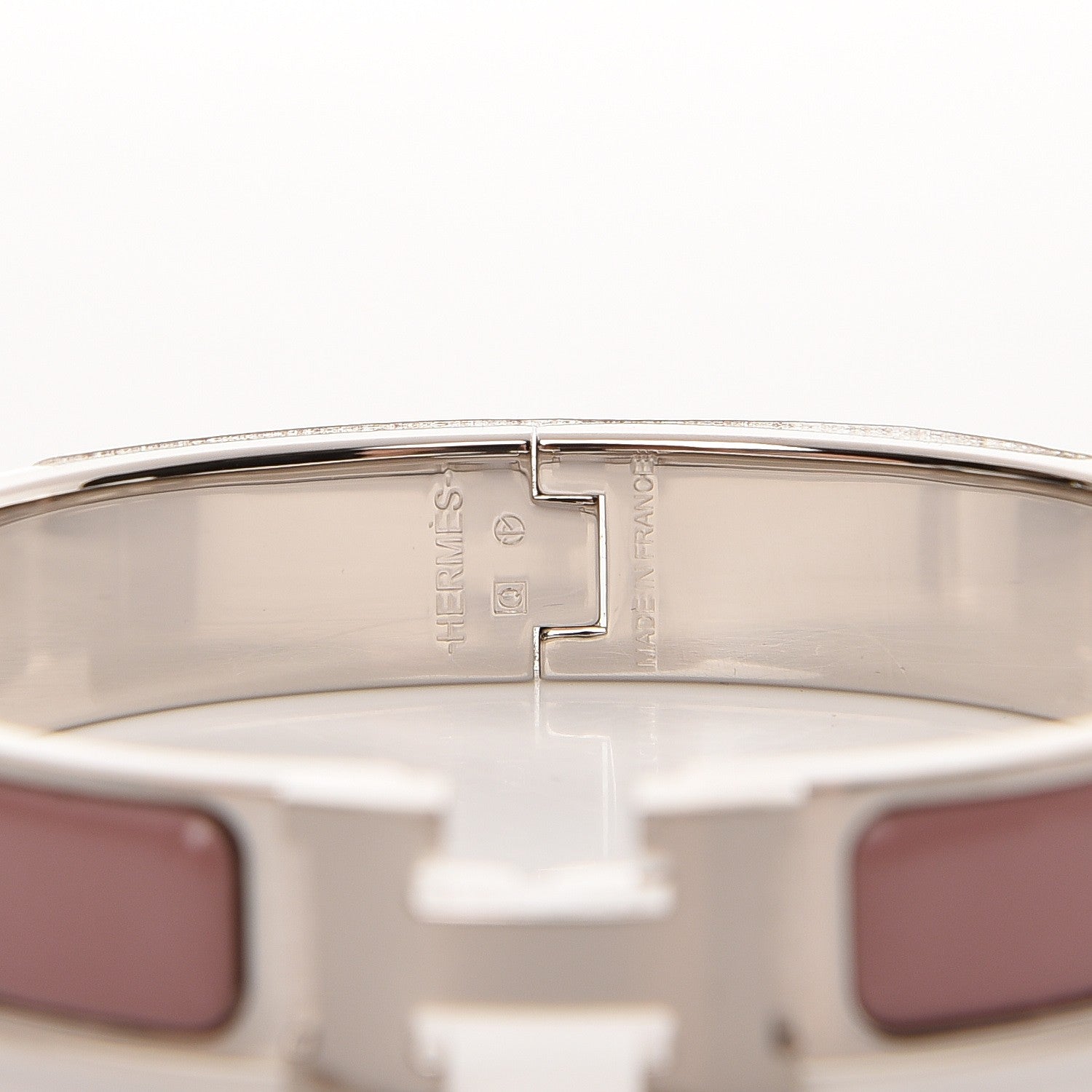 Hermes Enamel Narrow Clic Clac H Bracelet PM Bois De Rose 3 of 4