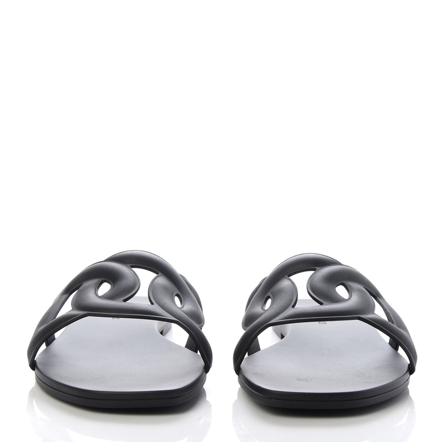 Hermes Rubber Aloha Sandals 37 Black 3 of 9