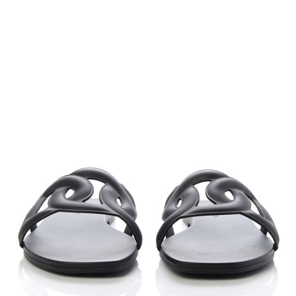 Hermes Rubber Aloha Sandals 37 Black 3 of 9