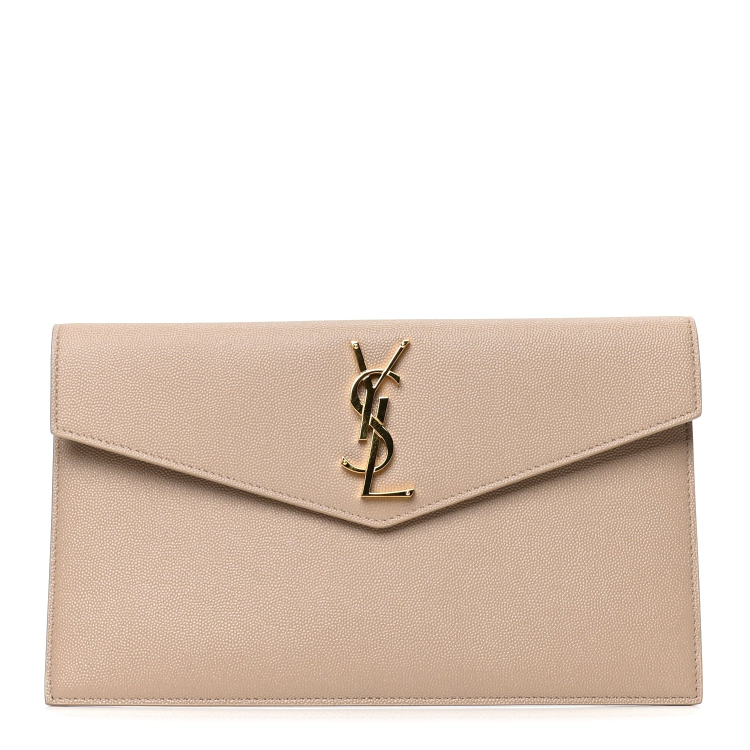 Saint Laurent Grain De Poudre Uptown Pouch Dark Beige 1 of 4