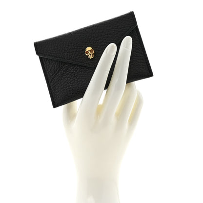 Alexander McQueen Calfskin Skull Envelope Card Holder Black 2 of 6