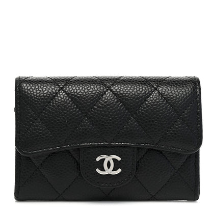 Chanel Caviar Quilted Flap Card Holder Wallet Black 1 of 8