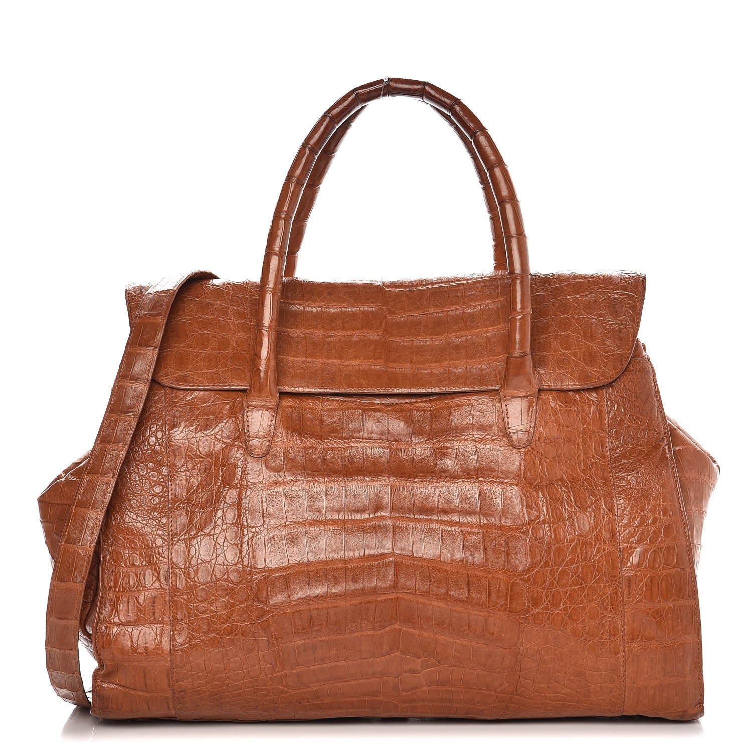 Nancy Gonzalez Crocodile Top Handle Tote Brown 1 of 14
