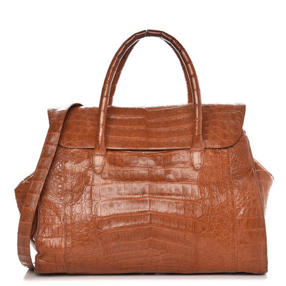 Nancy Gonzalez Crocodile Top Handle Tote Brown 1 of 14