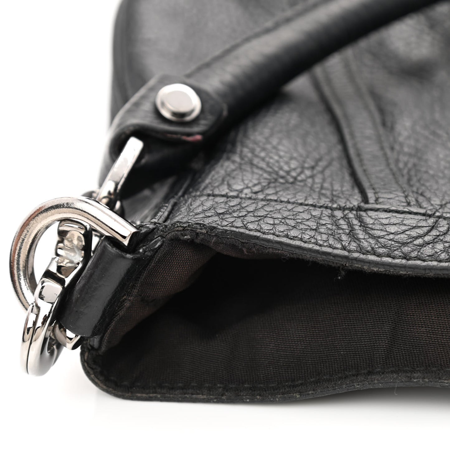 Pebbled Calfskin Medium Abbey Convertible Tote Black
