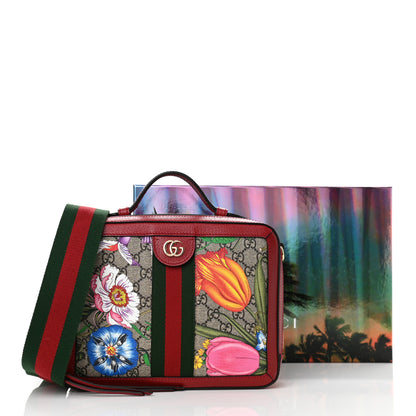 Gucci GG Supreme Monogram Flora Web Small Ophidia Top Handle Shoulder Bag Hibiscus Red 13 of 13