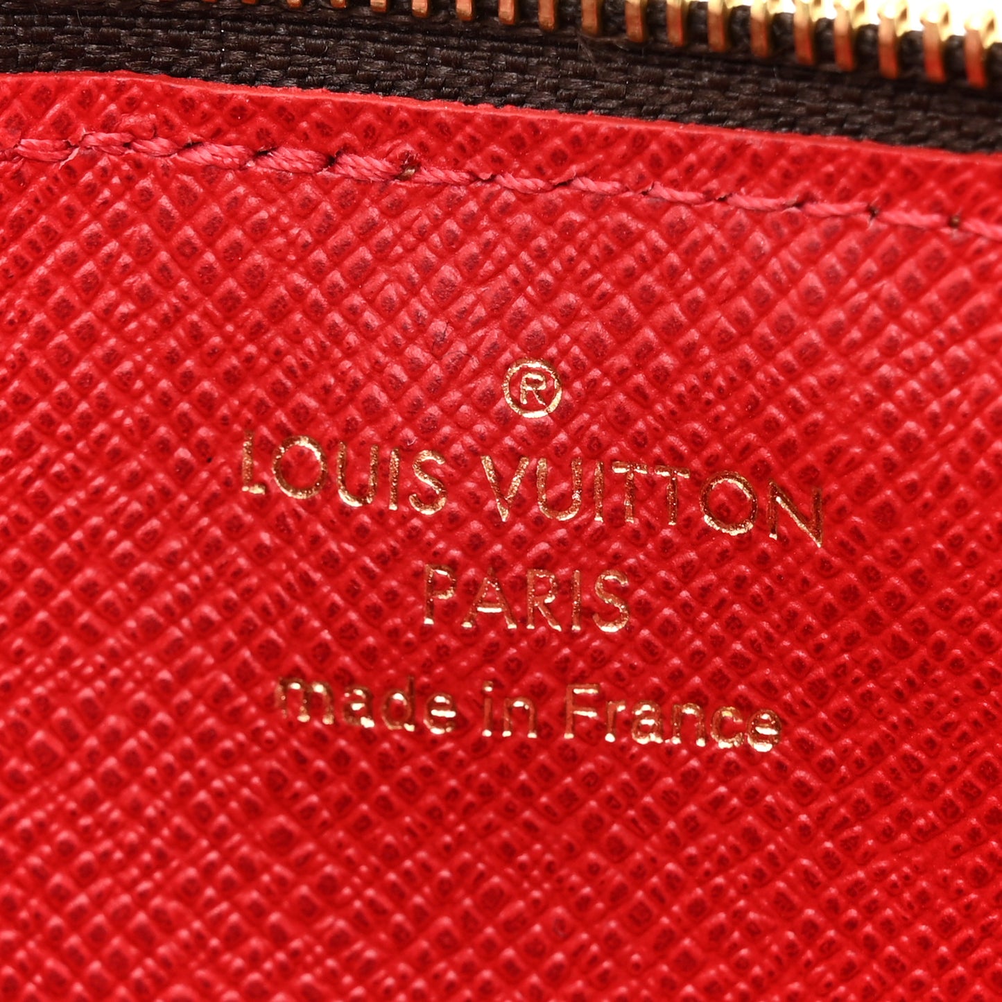 Damier Ebene Recto Verso Card Holder Red