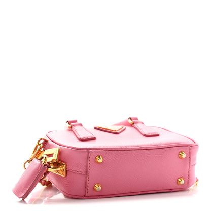 Prada Saffiano Lux Mini Top Handle Crossbody Bag Geranio 4 of 17