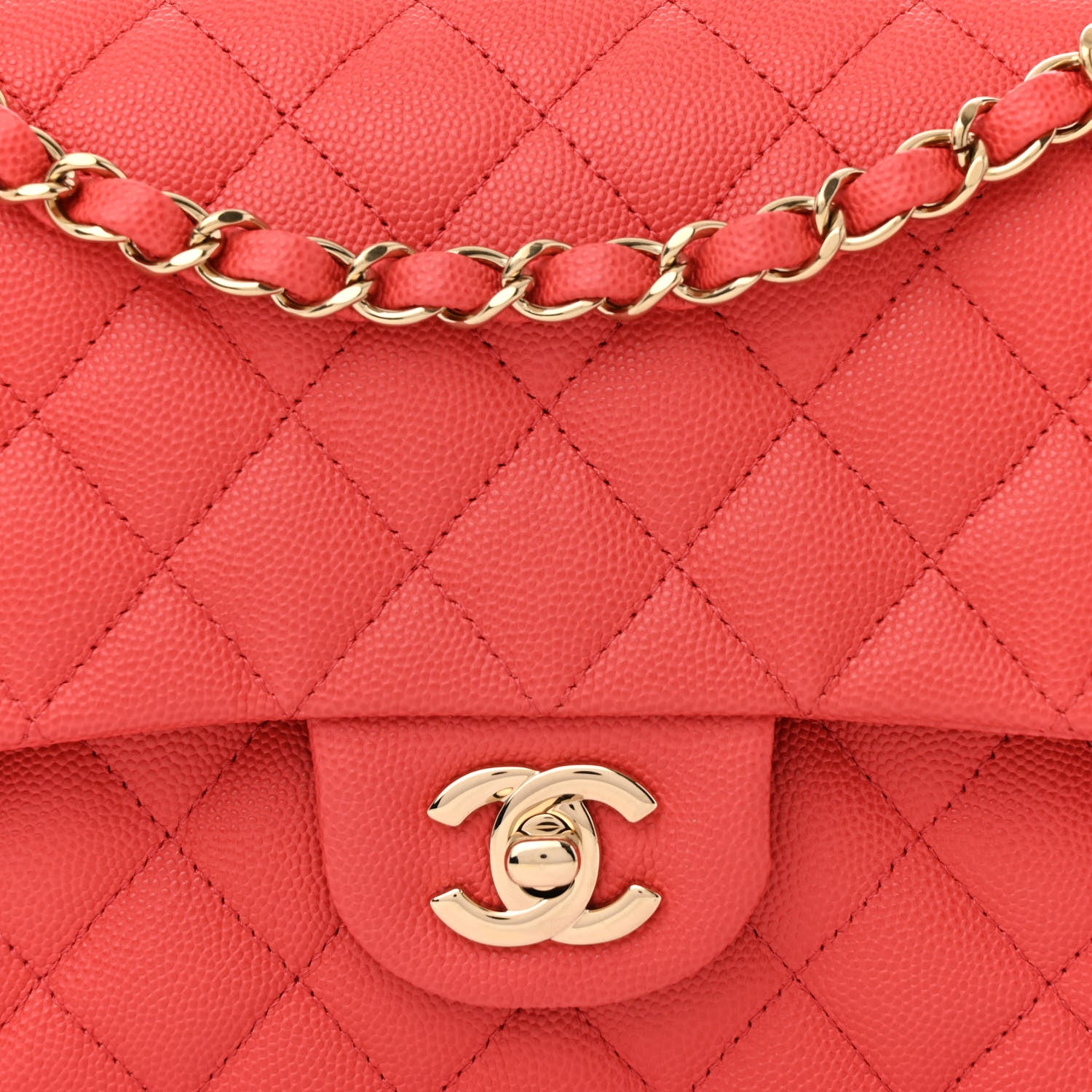 Chanel Caviar Quilted Medium Double Flap Dark Pink 8 of 10
