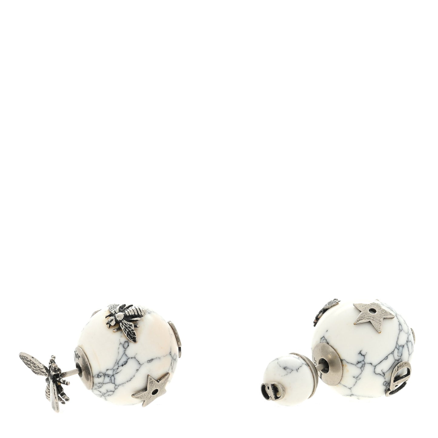 Marble Mise En Dior Tribal Bee Earrings White