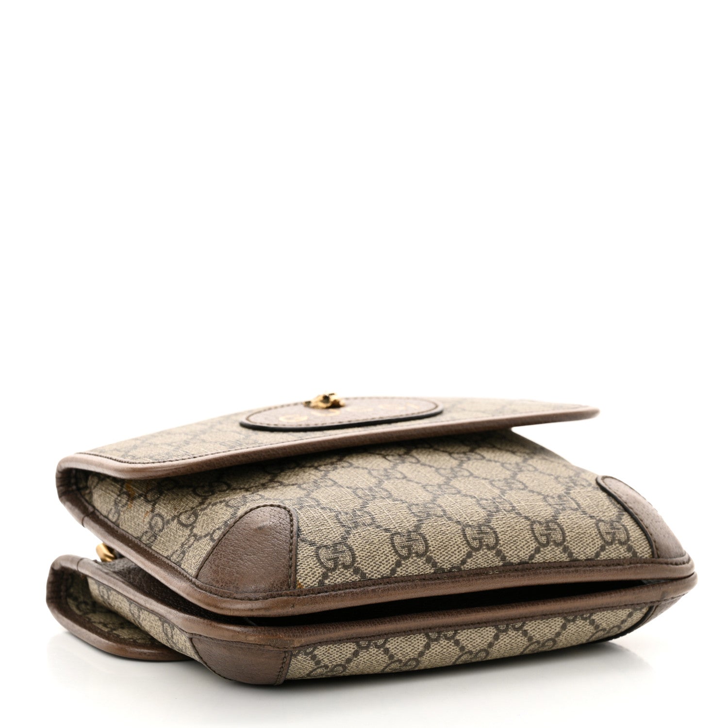 Gucci GG Supreme Monogram Web Small Neo Vintage Double Flap Messenger Bag Beige New Acero 4 of 16