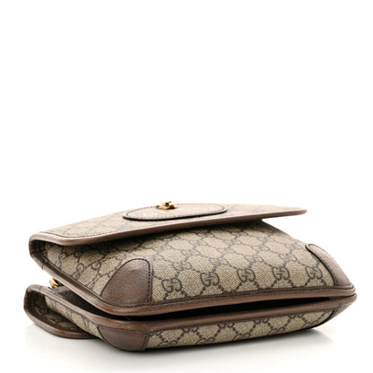 Gucci GG Supreme Monogram Web Small Neo Vintage Double Flap Messenger Bag Beige New Acero 4 of 16