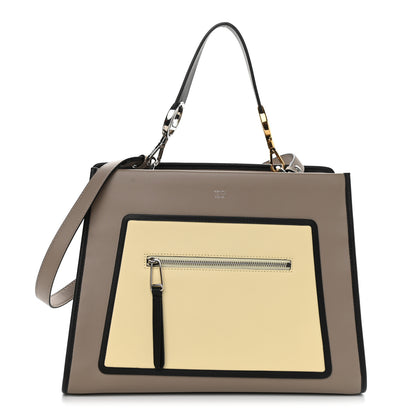 Fendi Vitello Century F is Fendi Regular Runaway Satchel Tortora Burro Multicolor 1 of 9
