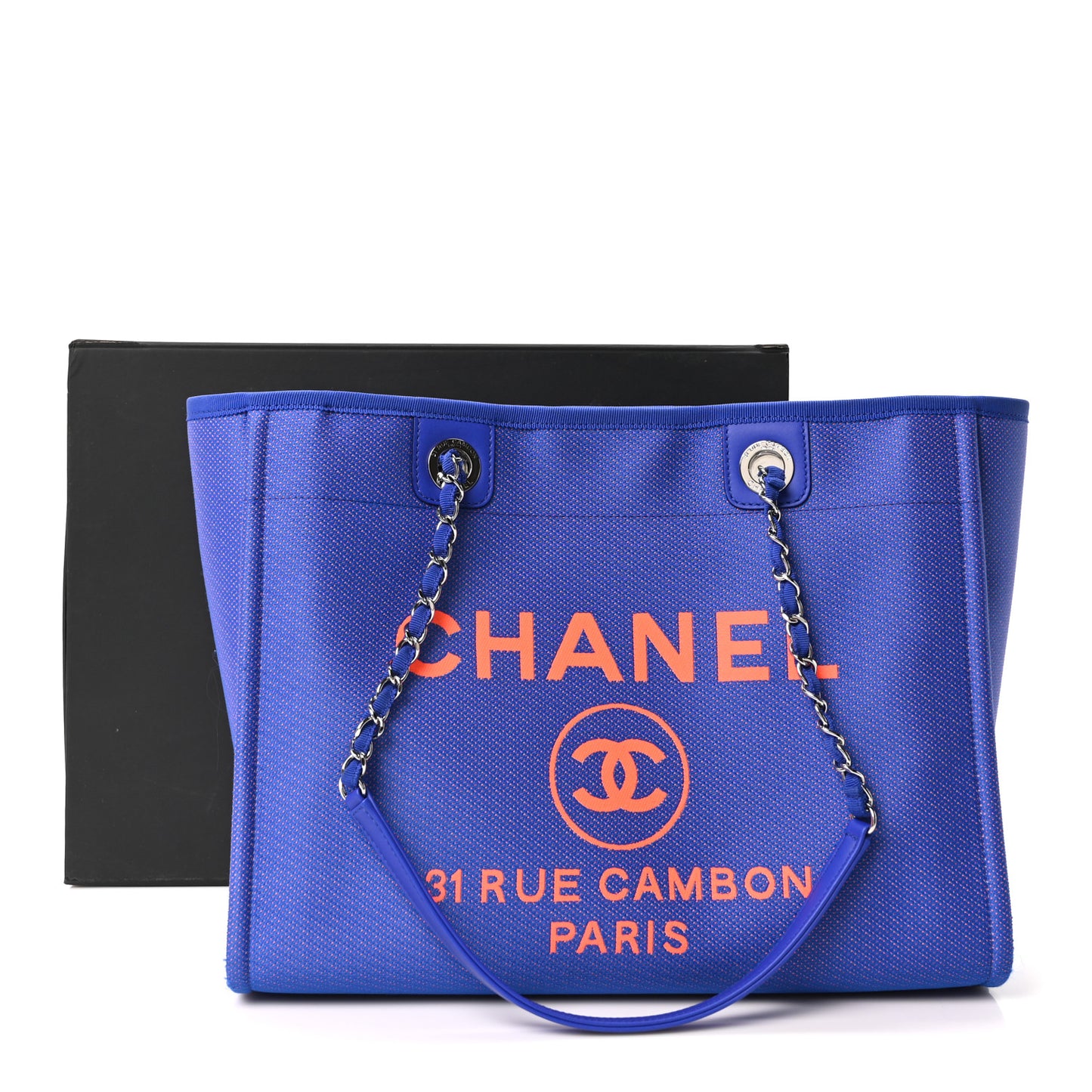 Mixed Fibers Small Deauville Tote Blue Orange