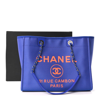 Chanel Mixed Fibers Small Deauville Tote Blue Orange 11 of 11