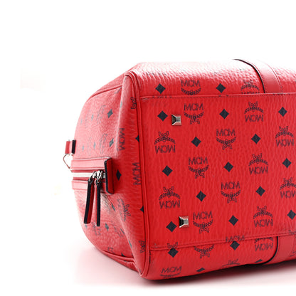 MCM Visetos Large Traveler Weekender Bag Red 9 of 11