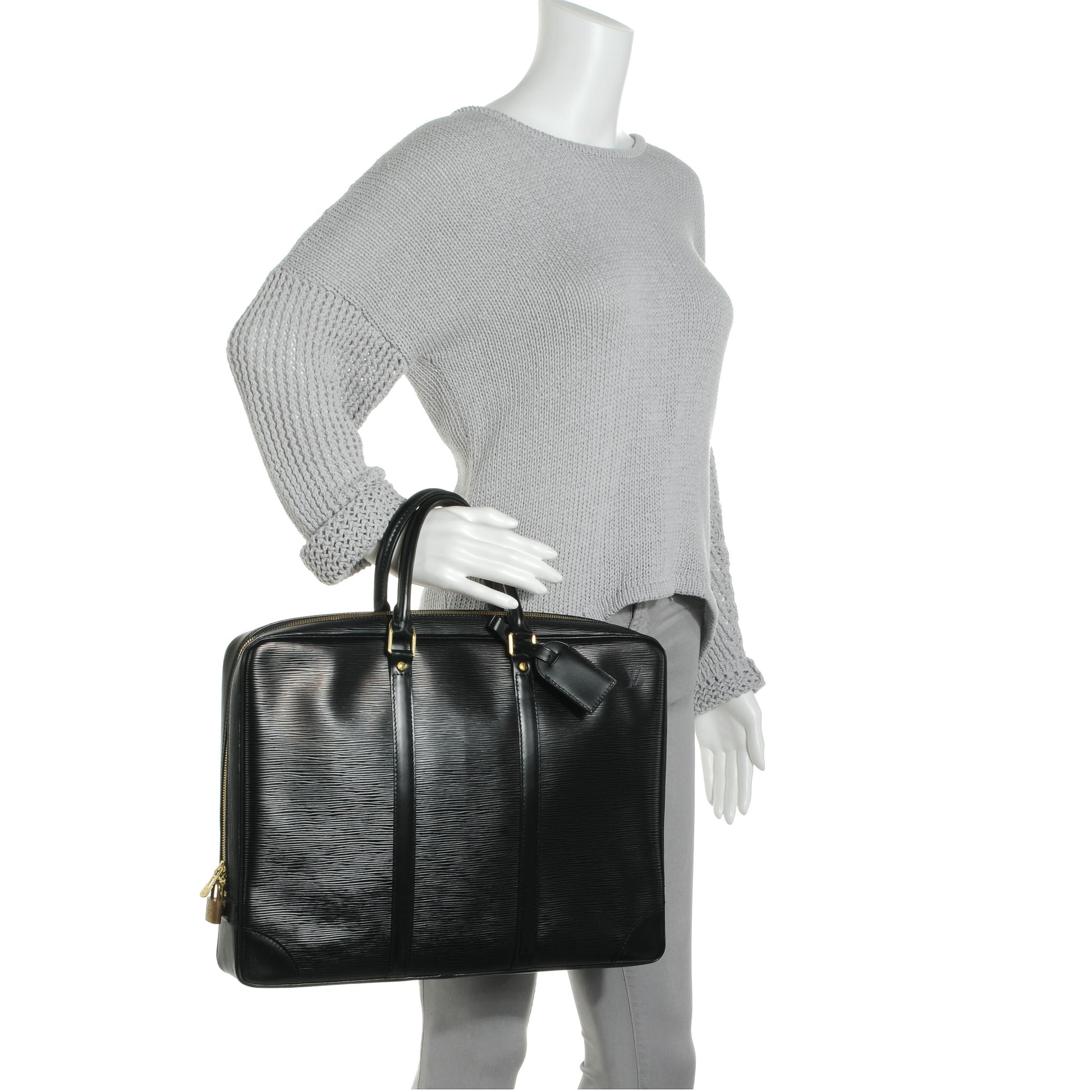 Louis Vuitton Epi Porte-Documents Voyage Briefcase Black 2 of 8