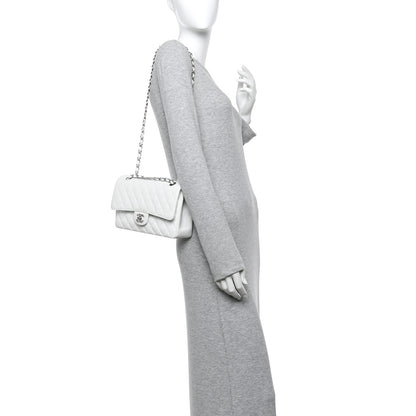 Chanel Caviar Quilted Medium Double Flap White 2 of 15