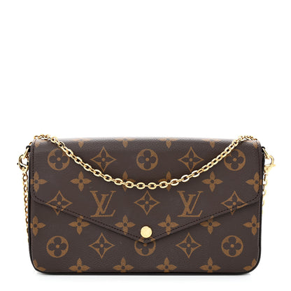 Louis Vuitton Monogram Pochette Felicie Chain Wallet Fuchsia 3 of 12