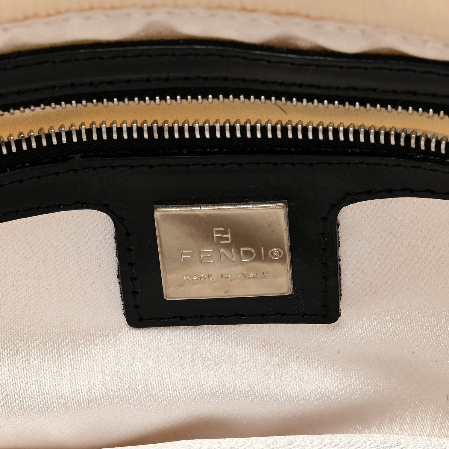 Fendi Cashmere Baguette White Black 7 of 10