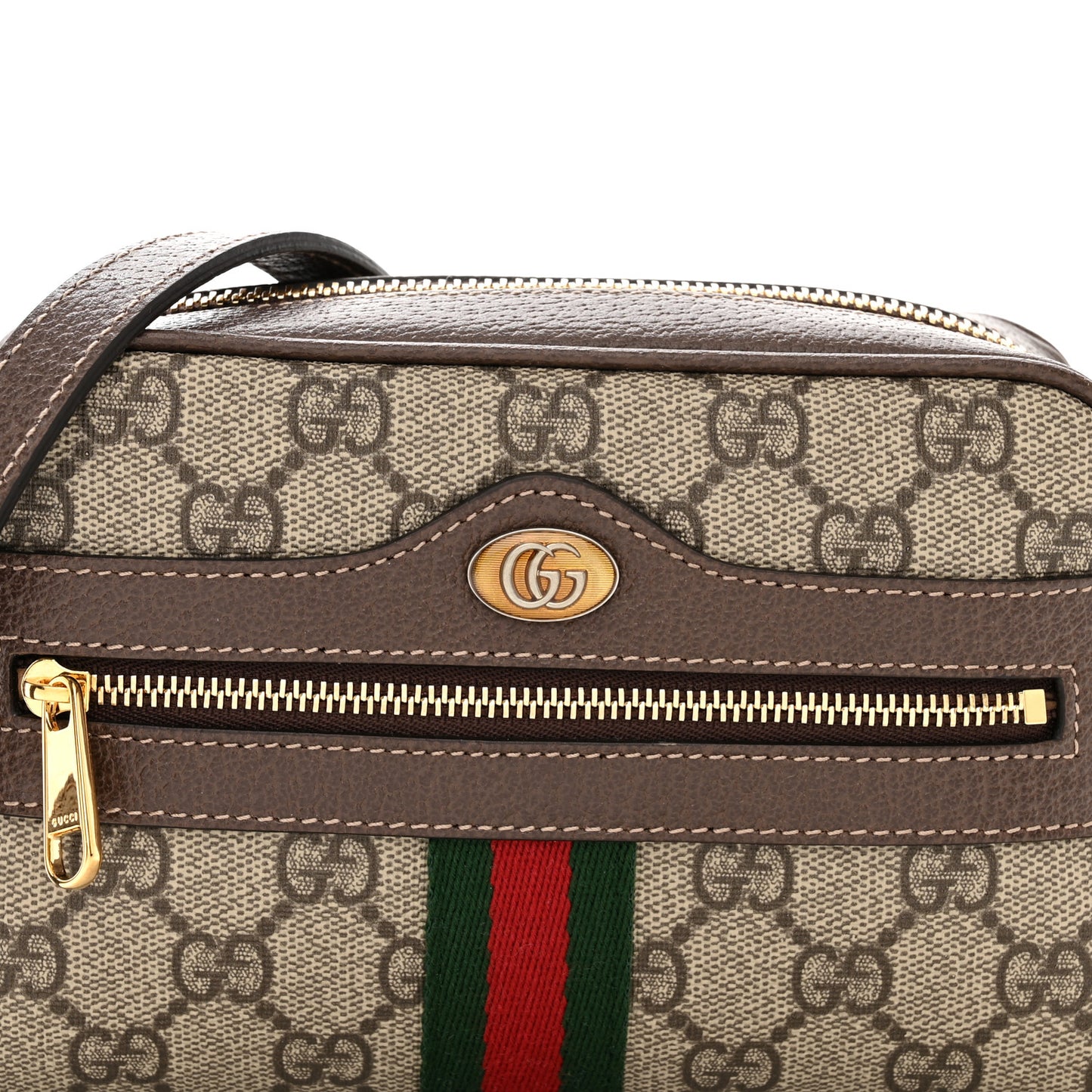 GG Supreme Monogram Web Mini Ophidia Shoulder Bag Brown
