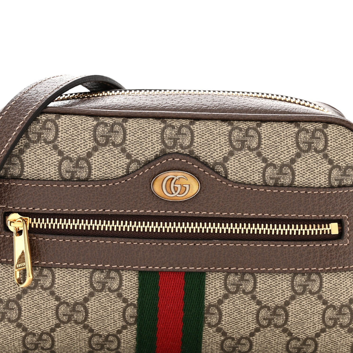 Gucci GG Supreme Monogram Web Mini Ophidia Shoulder Bag Brown 8 of 10