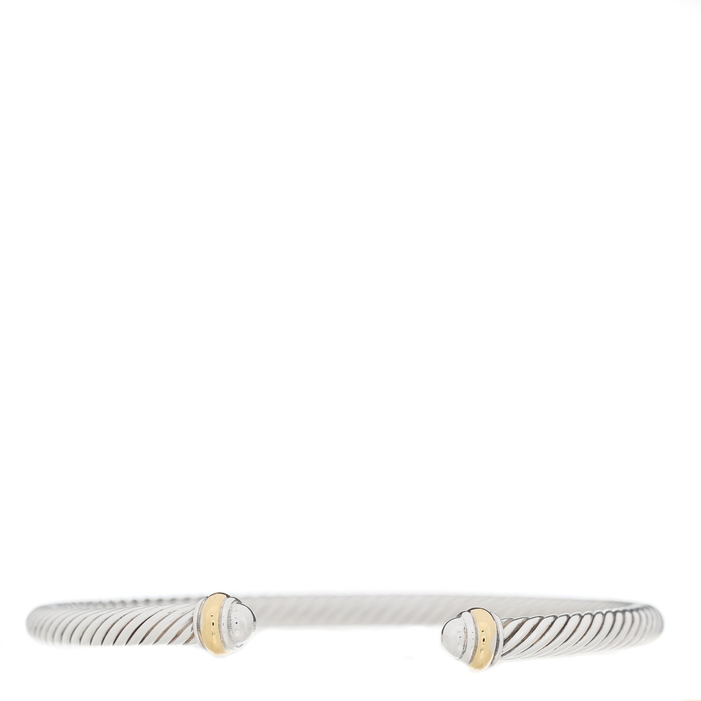 Sterling Silver 18K Yellow Gold 4mm Cable Classics Bracelet