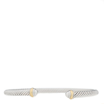 David Yurman Sterling Silver 18K Yellow Gold 4mm Cable Classics Bracelet 1 of 3