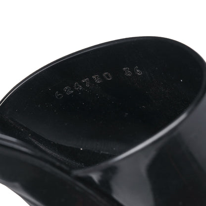 Gucci Rubber Gucci Logo Womens Platform 20/60mm Slide Sandals 36 Black 8 of 11