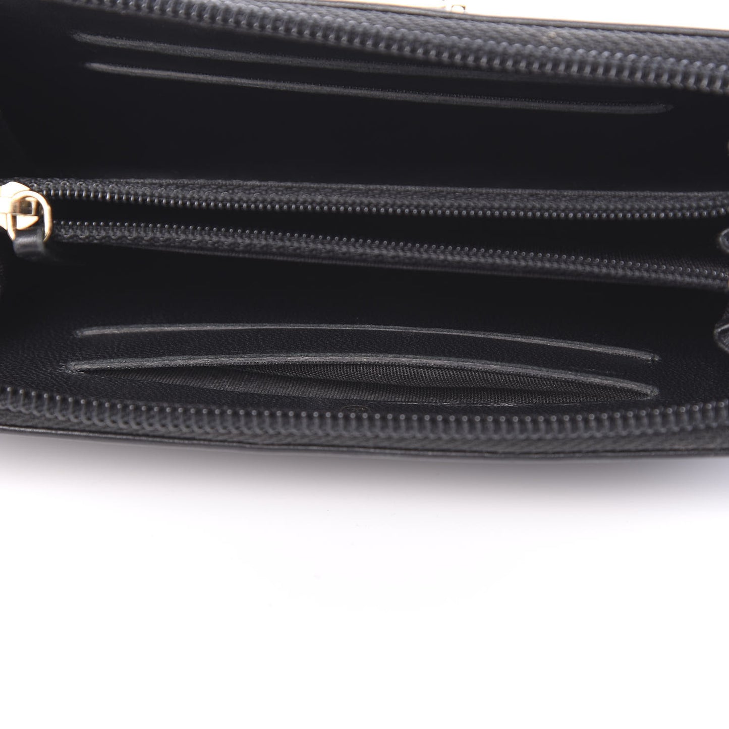 Lambskin Quilted Small Boy Zip Around Wallet Black
