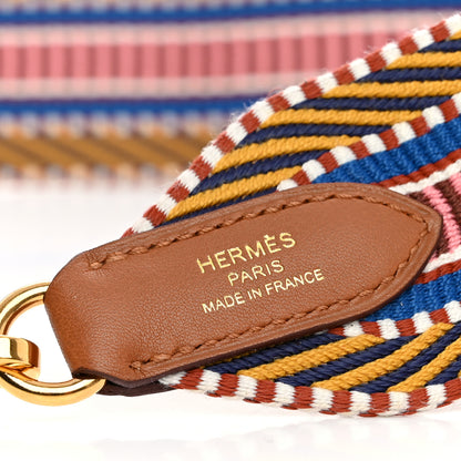 Hermes Toile Swift 50mm Sangle Cavale Shoulder Strap Ambre Rose D'Ete Gold 3 of 5