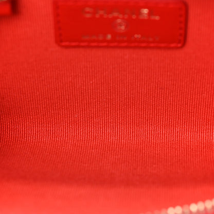 Chanel Caviar Quilted Zipped Key Holder Case Red 5 of 7